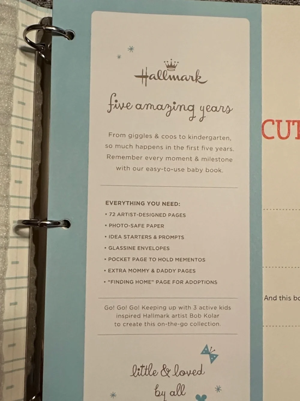 Hallmark Our Nonstop Sweetie 5 Year Baby Memory Book - Blue Transportation Cover